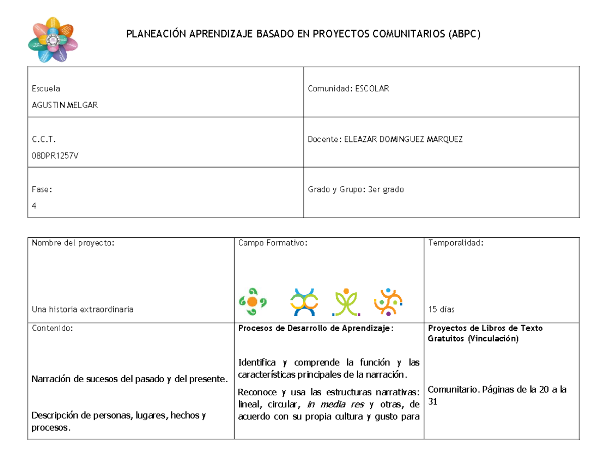 PLANEACIÓN APRENDIZAJE BASADO EN PROYECTOS COMUNITARIOS (ABPC) - 3er ...