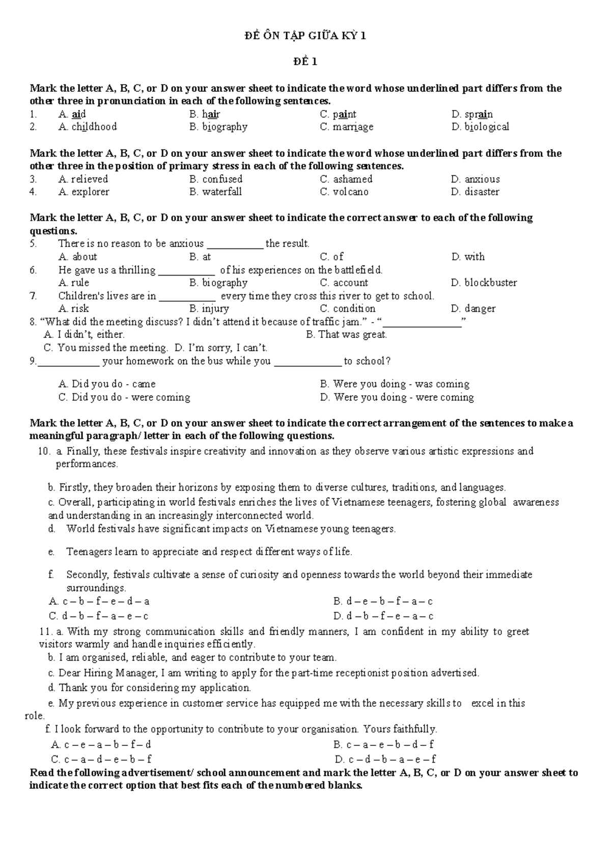 Midterm I ENG12 Test 1: Comprehensive Review and Practice Questions ...