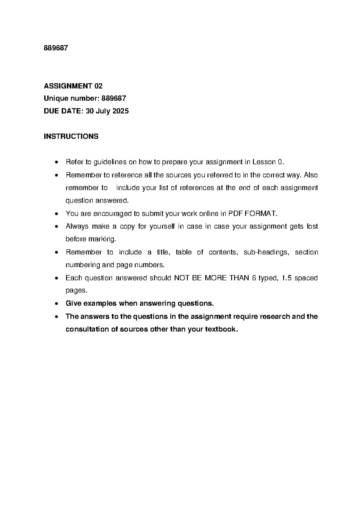 HES4807 Assignment 02 Guidelines and Submission Instructions 2025 - Studocu