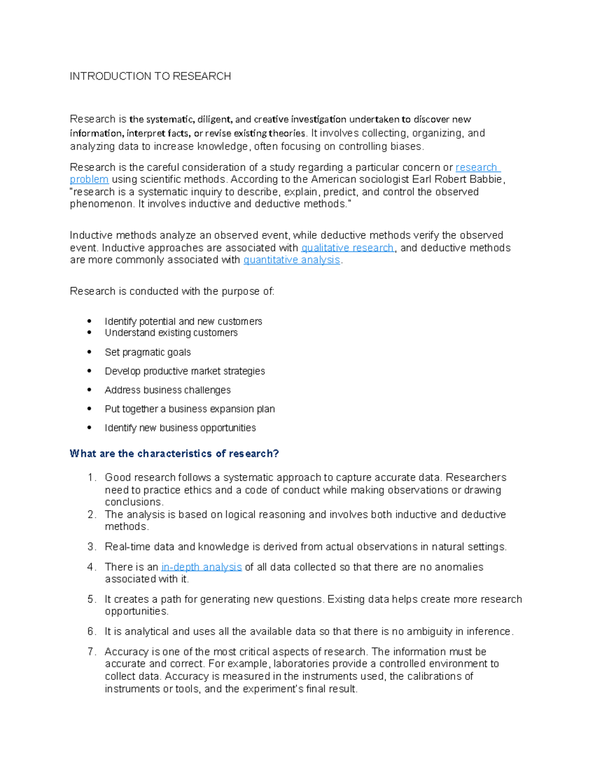 Research Methodologies: An Introduction to Systematic Inquiry - Studocu