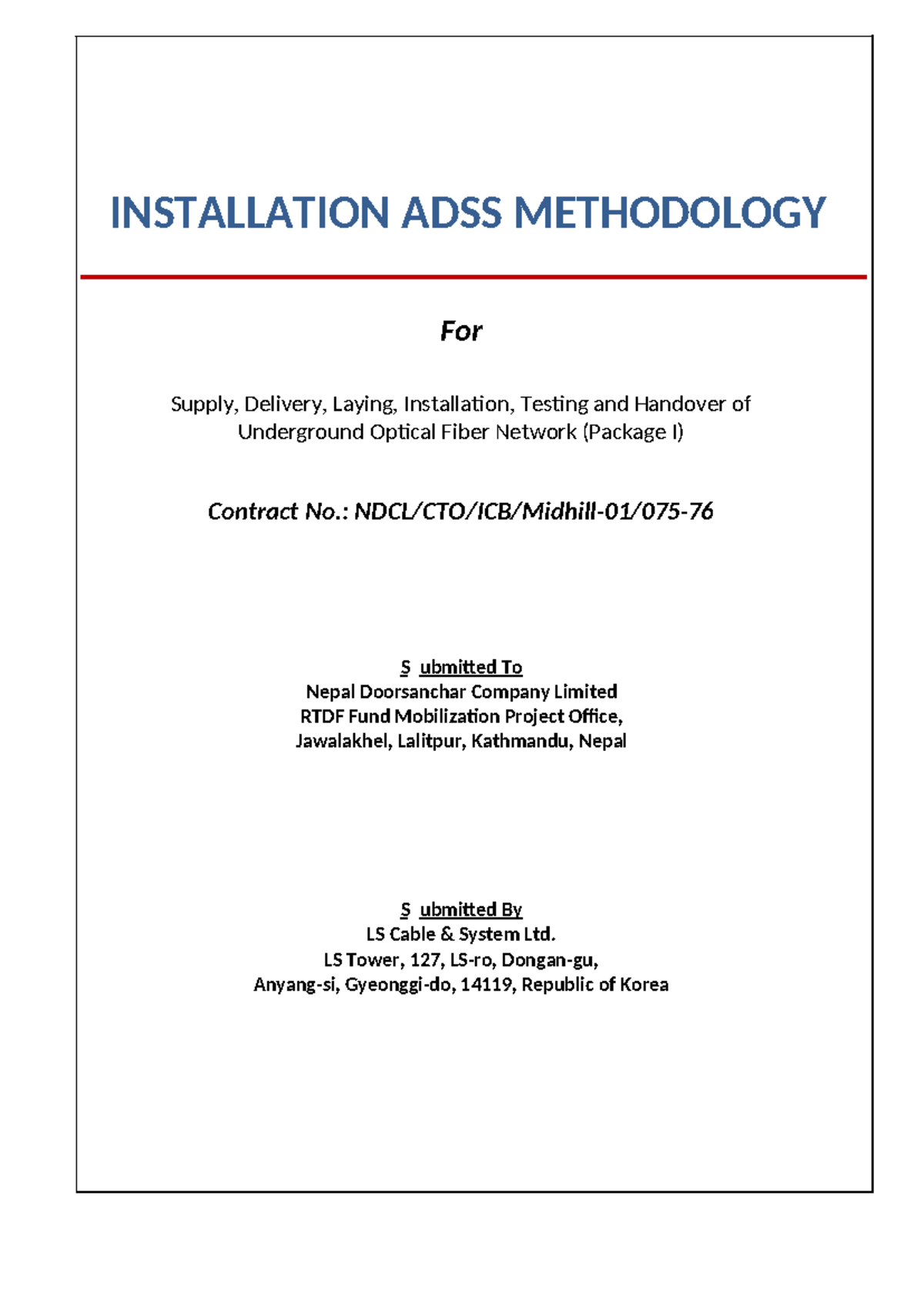 Installation Methodology for ADSS Underground Optical Fiber Network ...