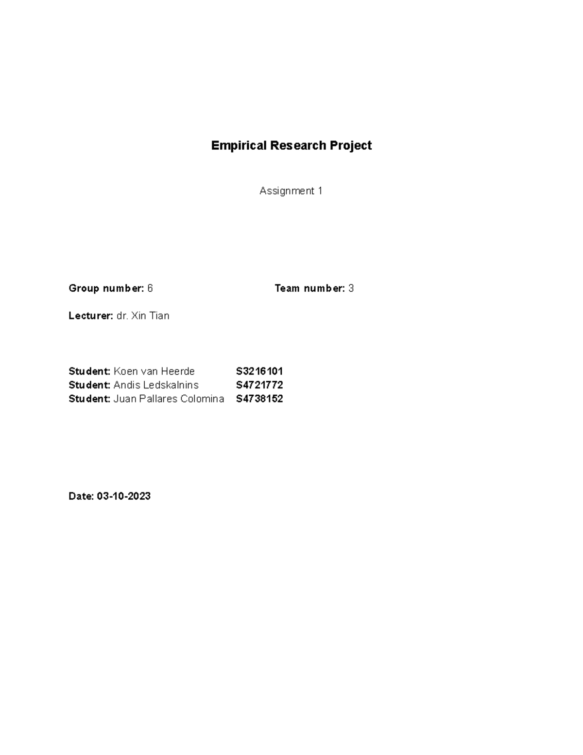 ERP23241 AS1 06 - Empirical Research Project Assignment 1 Overview ...