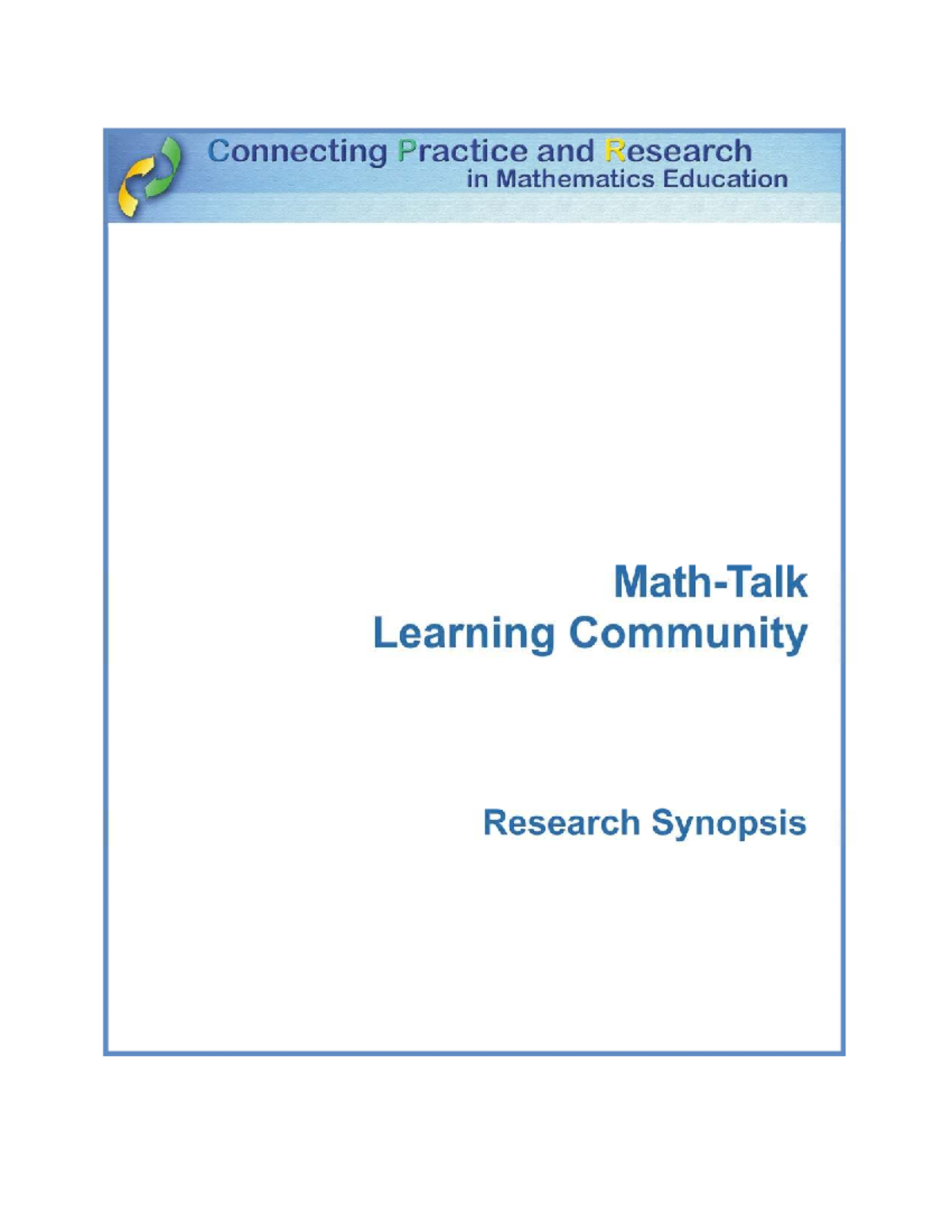 Appendix CN - Math Talk Learning Community Research Overview - Studocu