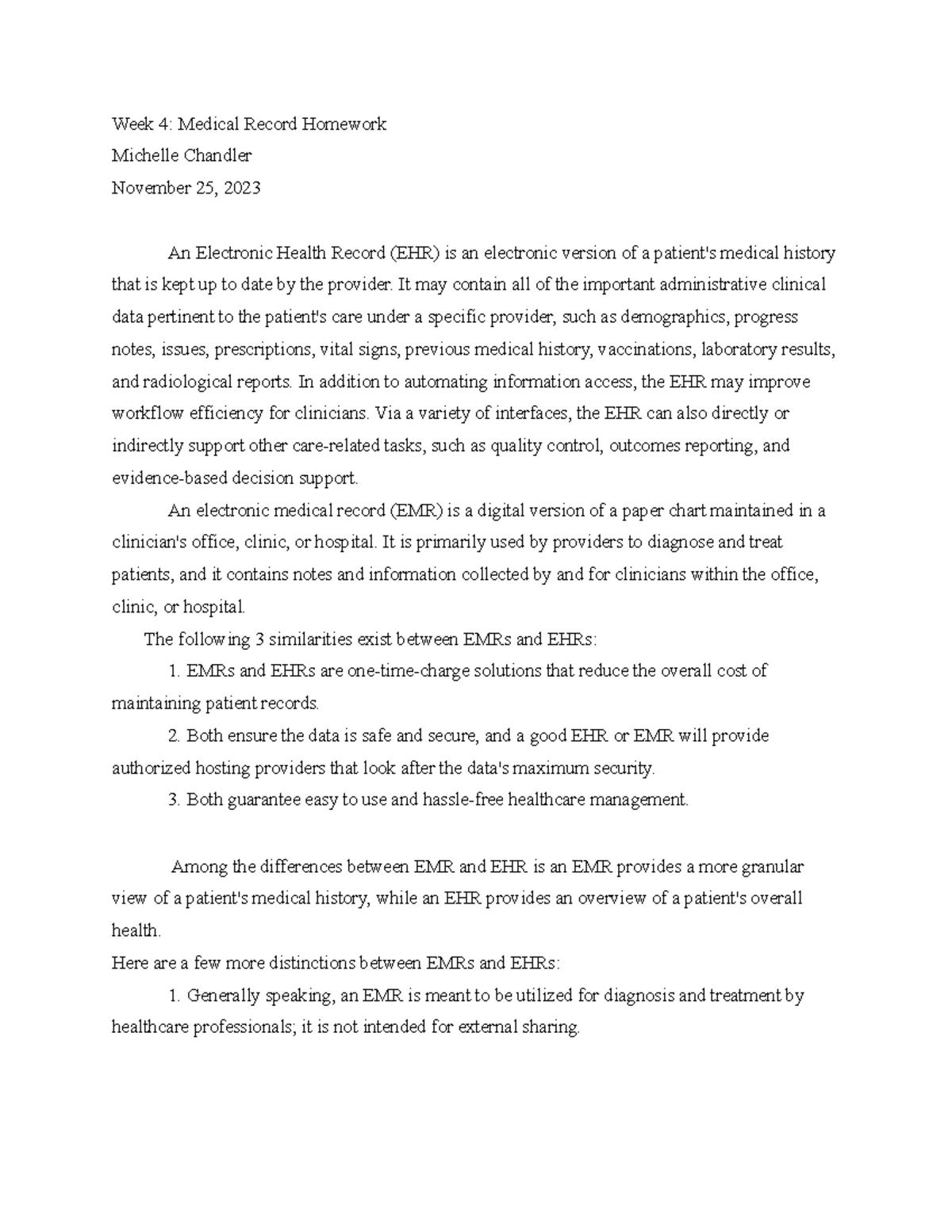 MCCG137 - Week 4 Homework: ICD Medical Records Essay Guide - Studocu
