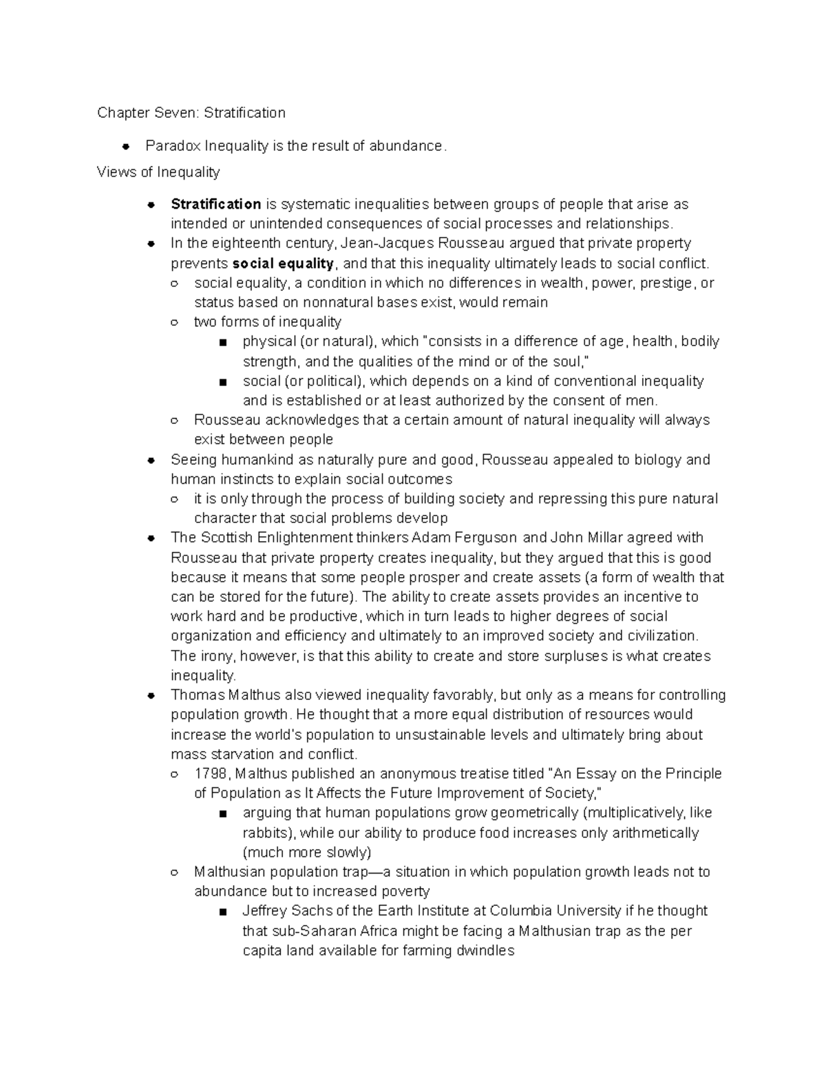 Chapter 7: Understanding Social Stratification and Inequality - Studocu