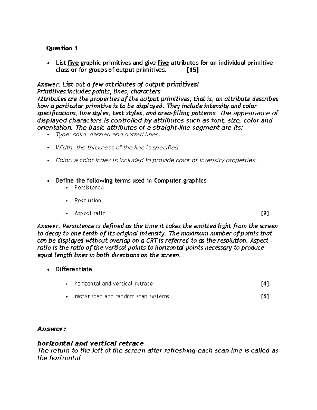 B2006 17 B CS Assignment 2 Quiz on Computer Graphics Concepts - Studocu