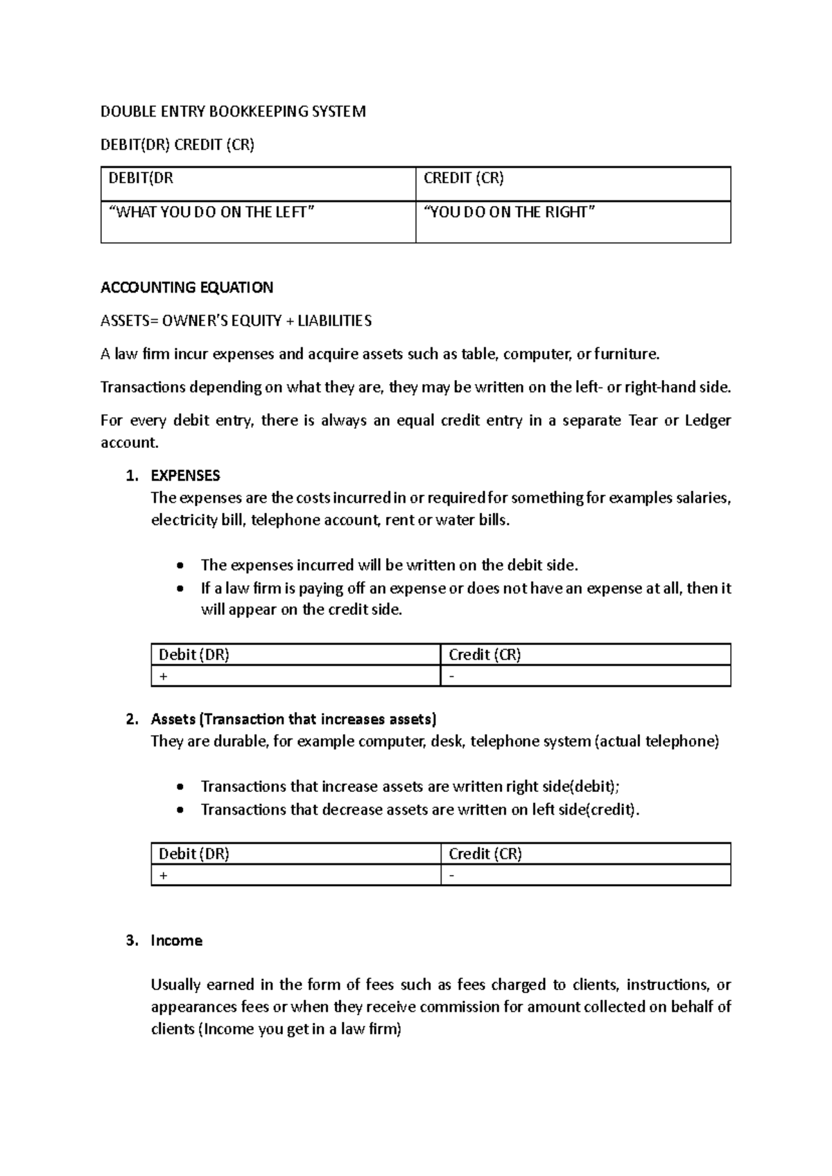 Bookkeeping System Overview: Double Entry & Bank Reconciliation ...