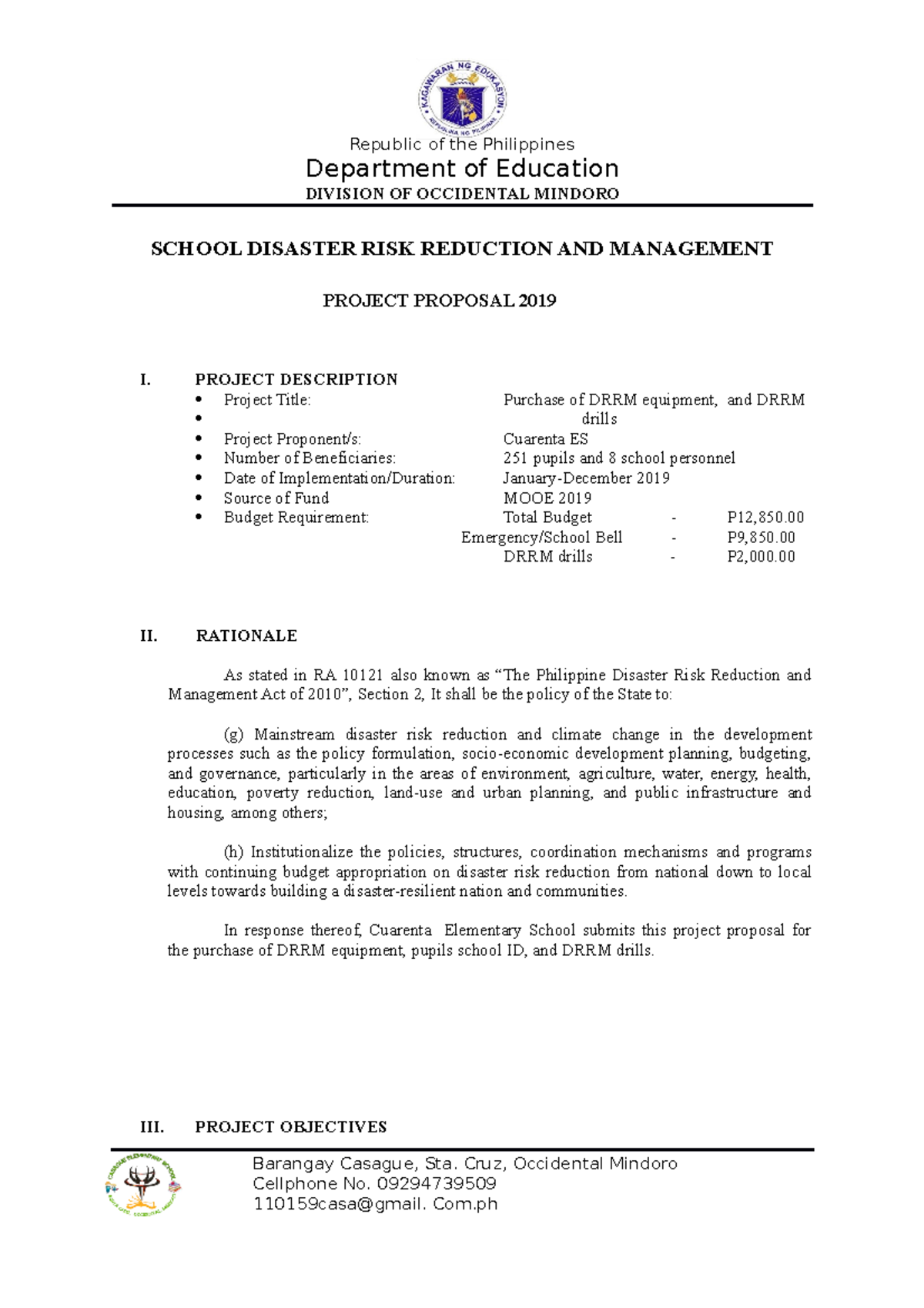 461058616 project proposal docx - Republic of the Philippines ...