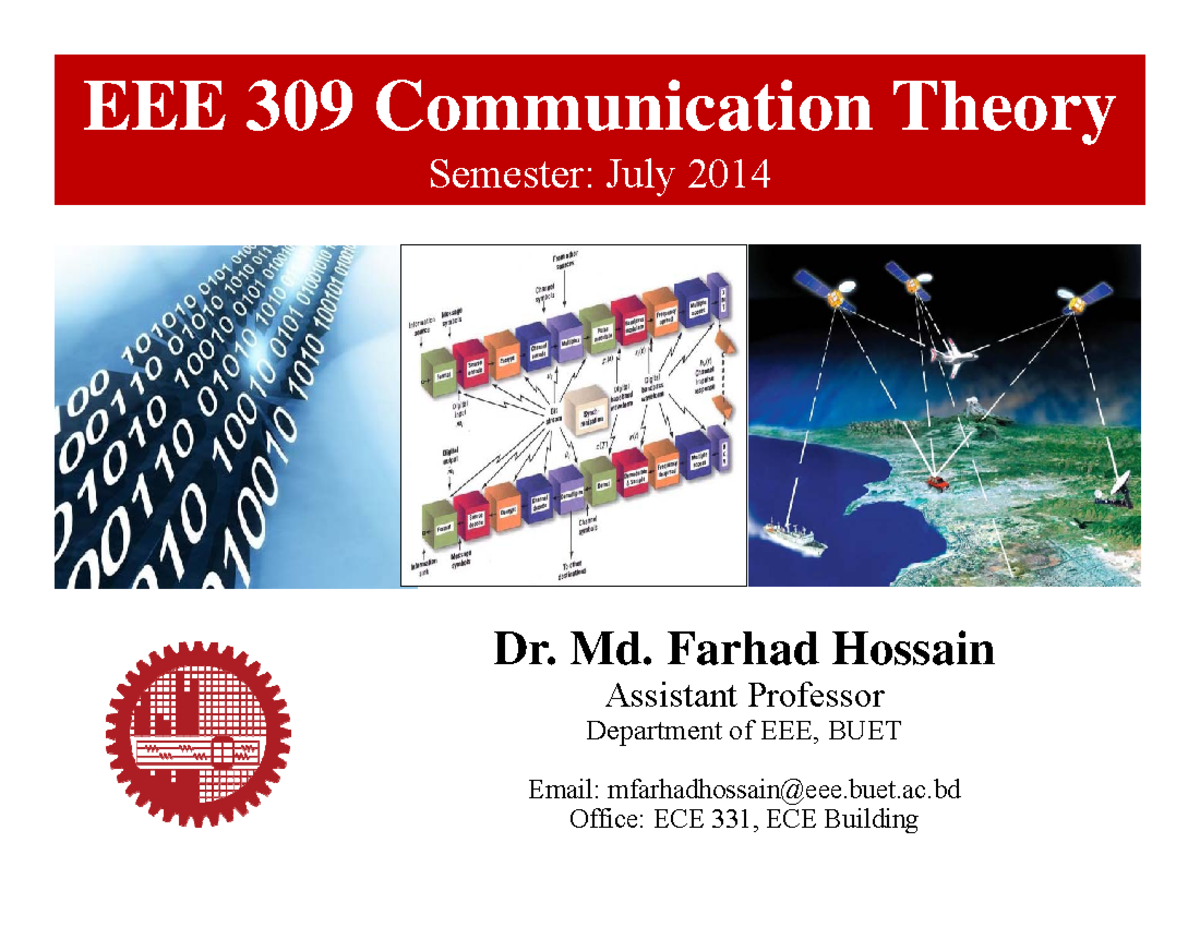 EEE 309 Communication Theory: Modulation Techniques Overview - Studocu