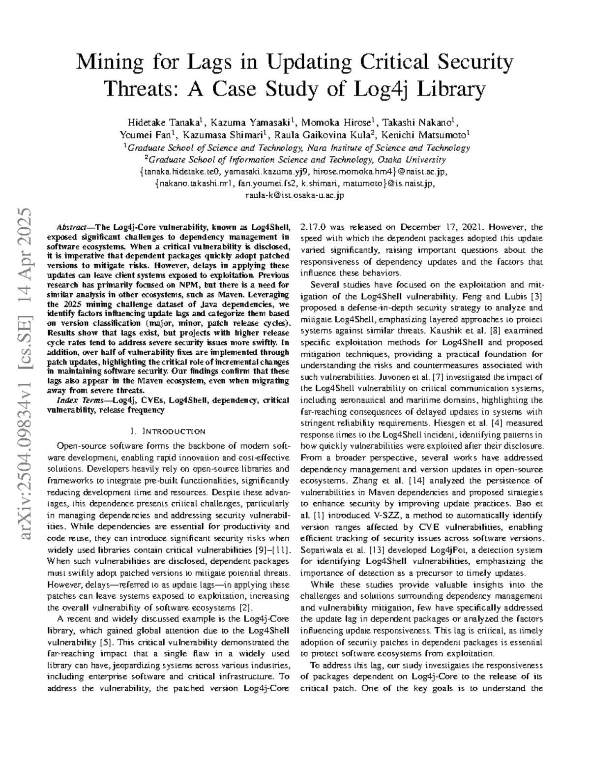 Case Study on Update Lags for Log4j Vulnerability (2504) - Studocu