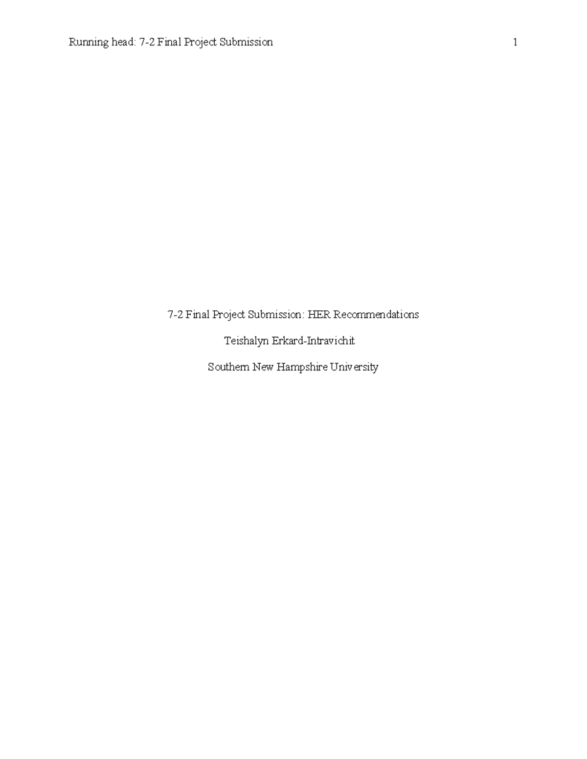 HIM 220 Final Project: Recommendations for EHR Implementation - Studocu
