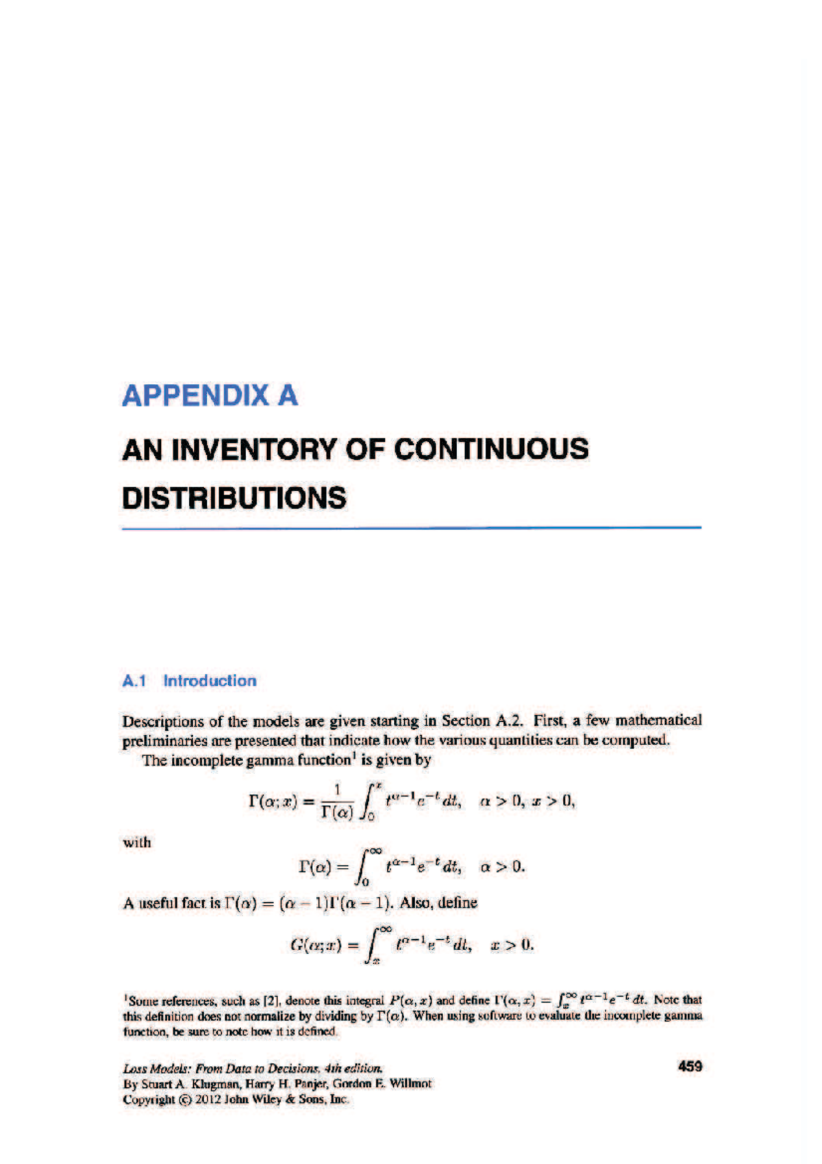 Formelblad för försäkring - APPENDIX A AN INVENTORY OF CONTINUOUS ...
