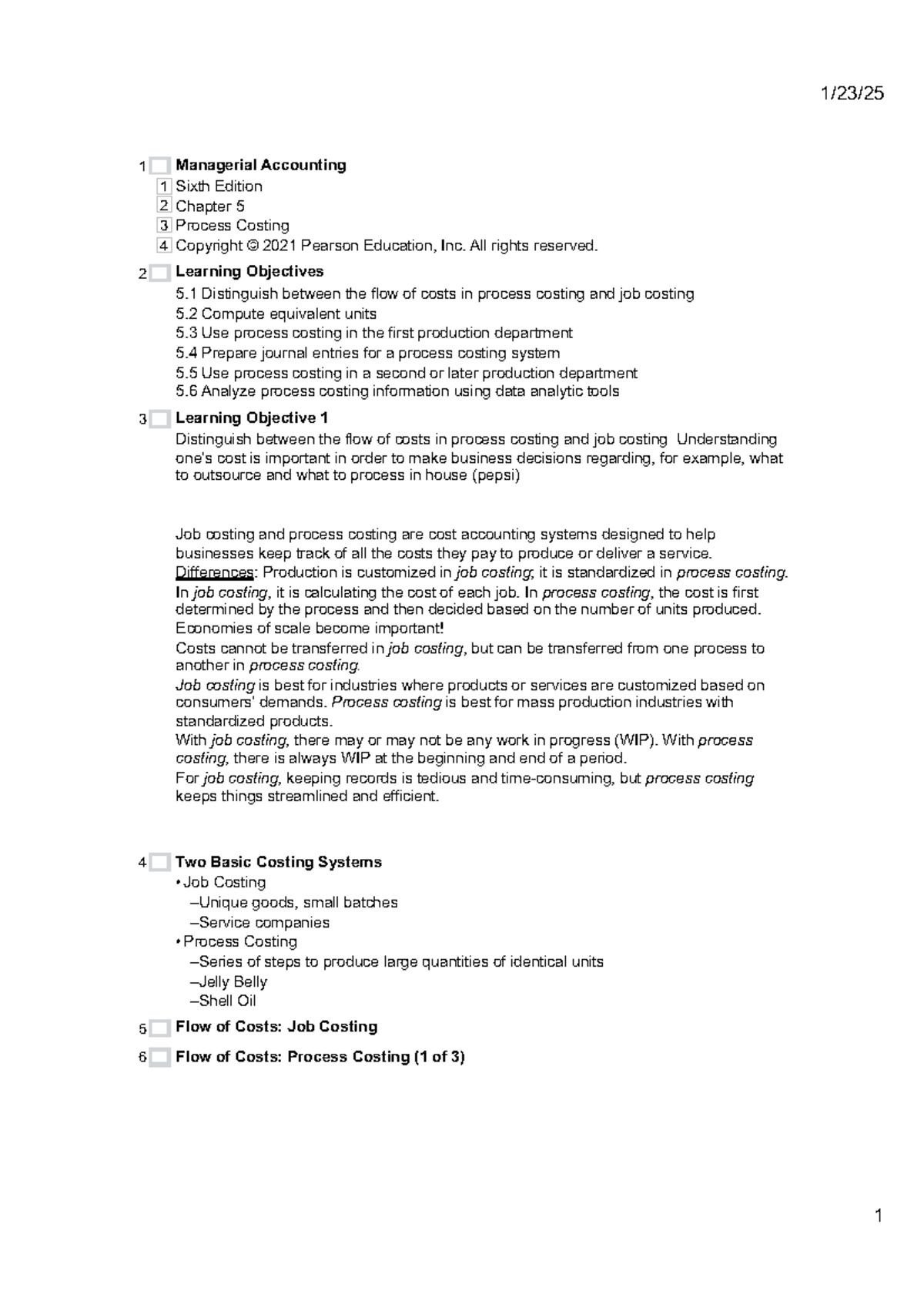 Act212 Chapter 5 - Process Costing Overview & Key Concepts - Studocu