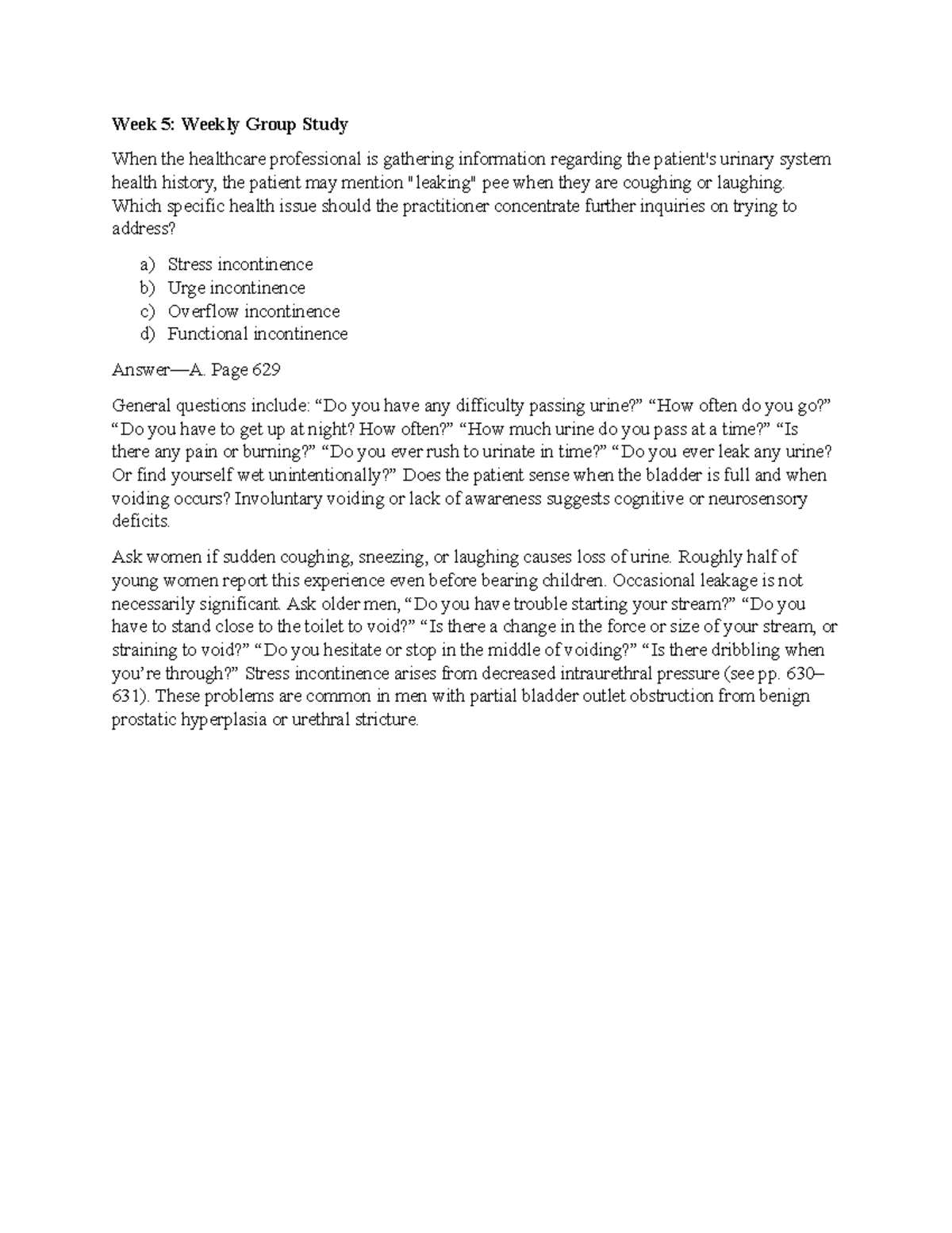 Week 5- Weekly Group Study - Week 5: Weekly Group Study When the ...