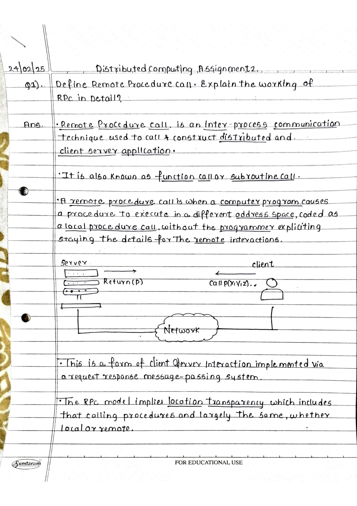 DC Assignment 2 - Question Bank - Distributed computing Assignment2. Q1 ...