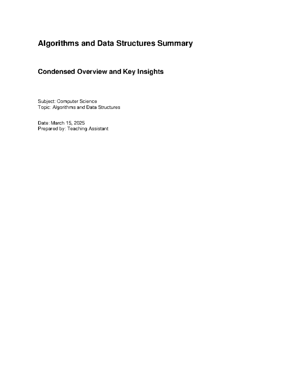CS 101: Algorithms and Data Structures - Key Insights and Summary - Studocu