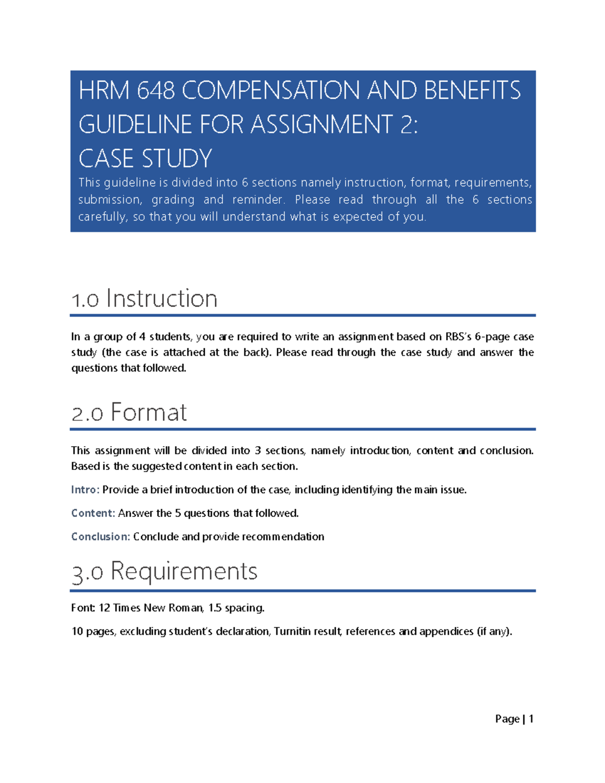 HRM 648 Group Assignment 2: Compensation & Benefits Case Study - Studocu