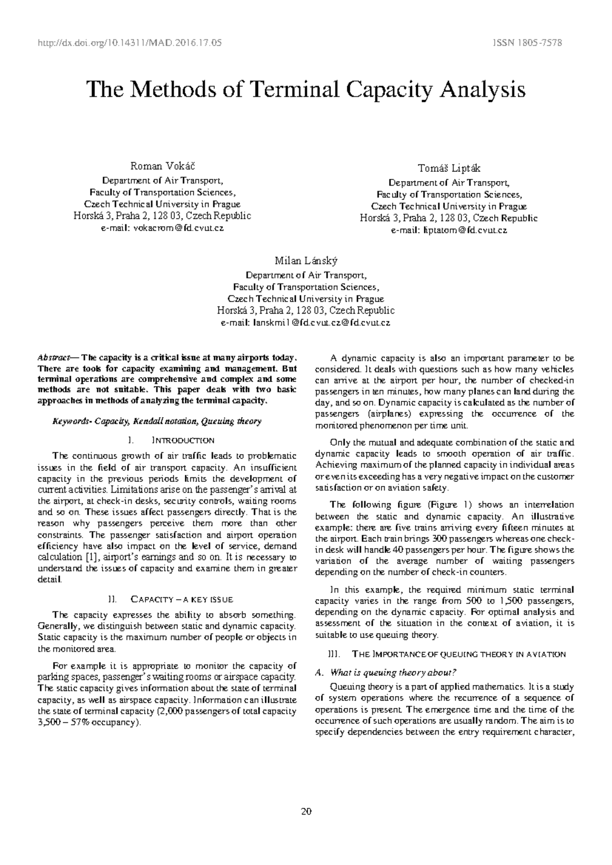Methods of Terminal Capacity Analysis in Air Transport (ISSN) - Studocu