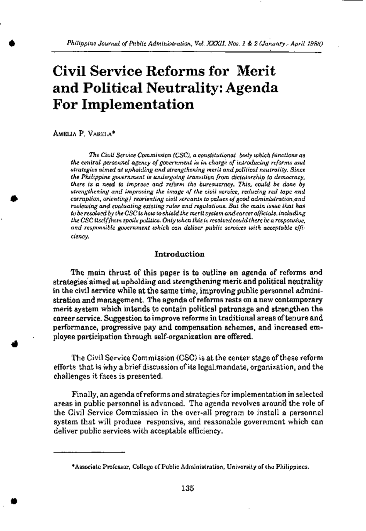 Reforming Civil Service: A Comprehensive Agenda for CSC Implementation ...