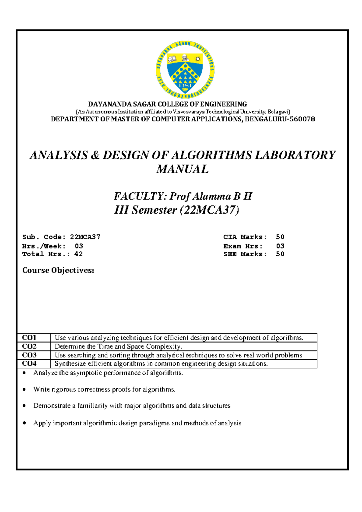 ADA LAB Manual - WJFDWCWDC - DAYANANDA SAGAR COLLEGE OF ENGINEERING (An ...