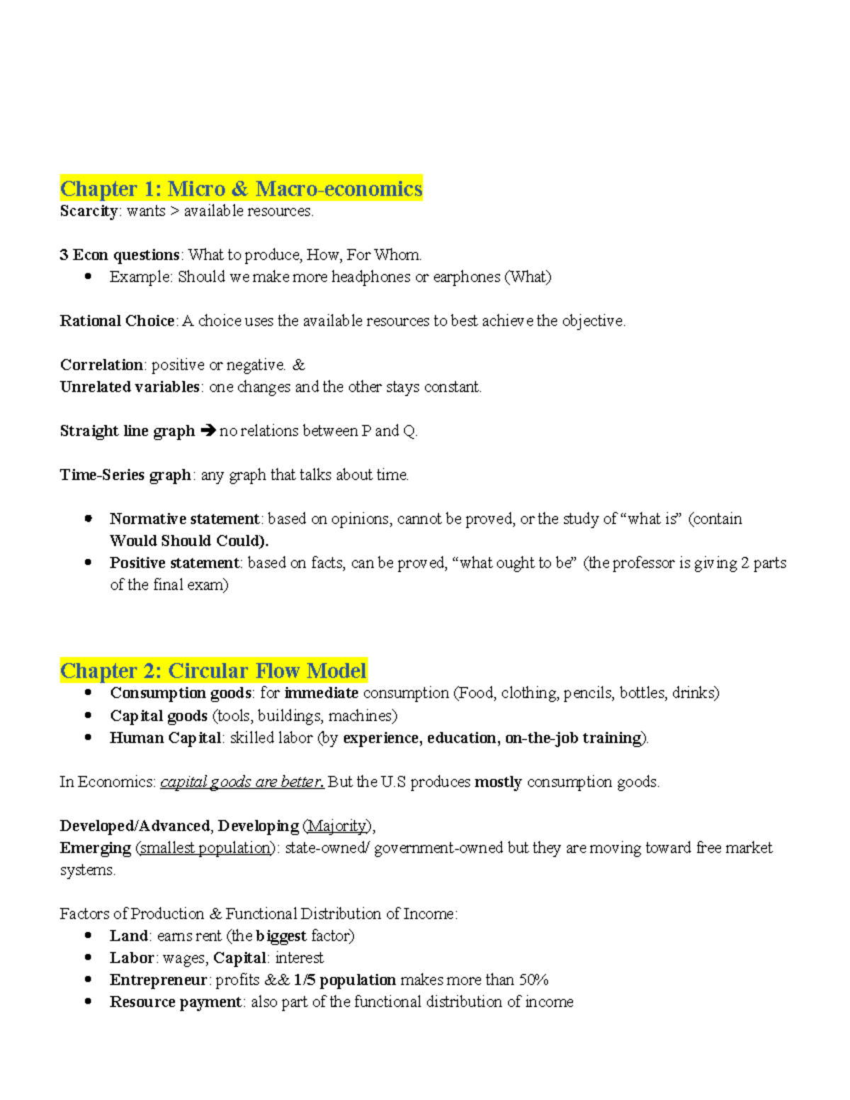 Econ 101: Chapter 1-7 Notes on Scarcity, Supply, Demand & Utility - Studocu