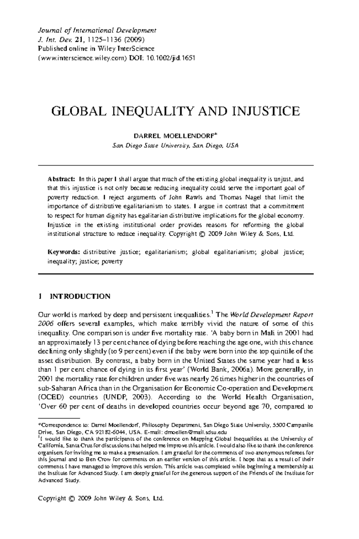 Global Inequality and Injustice - GLOBAL INEQUALITY AND INJUSTICE ...