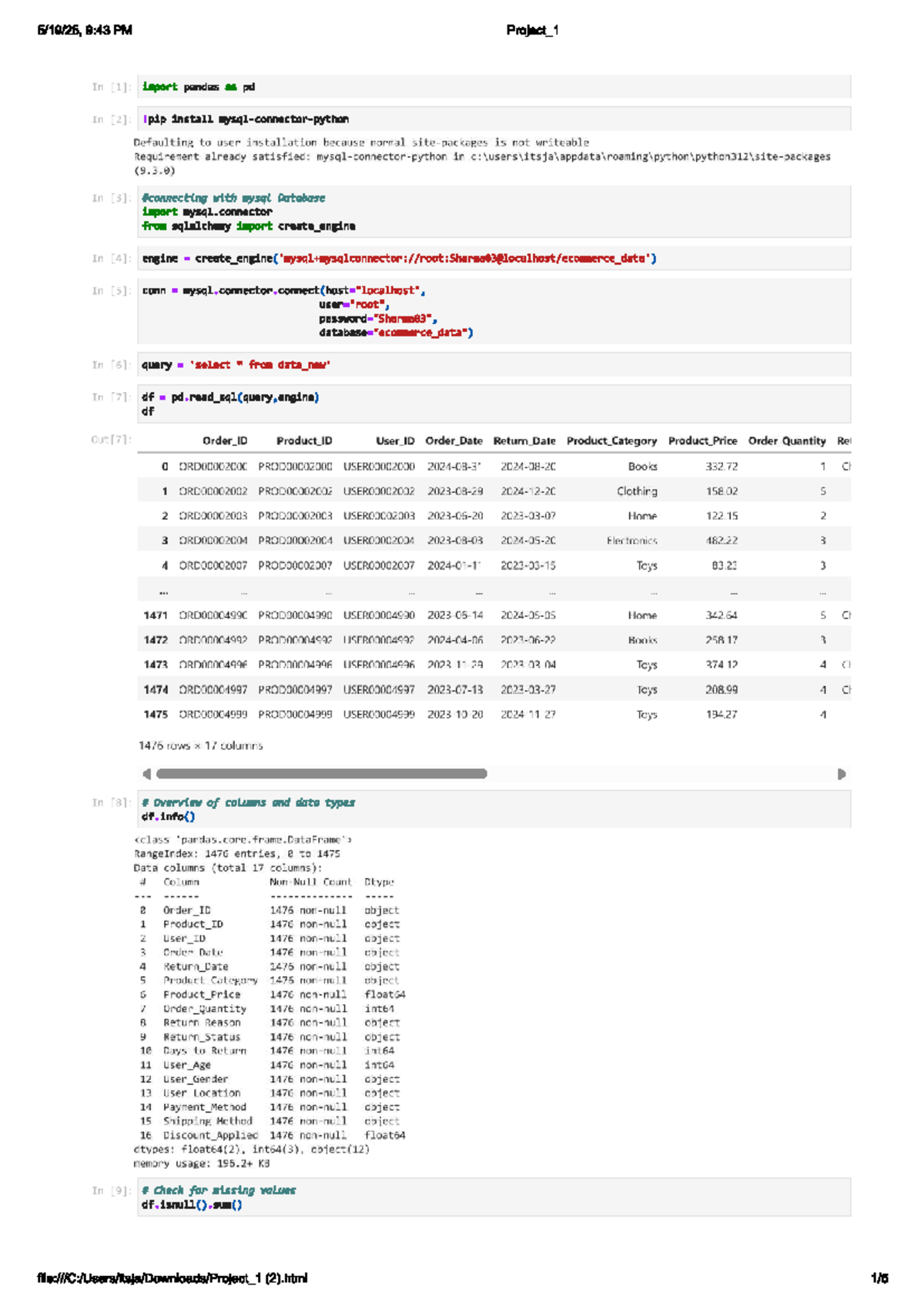 Project 1: Python Analysis with SQL Database Integration - Studocu