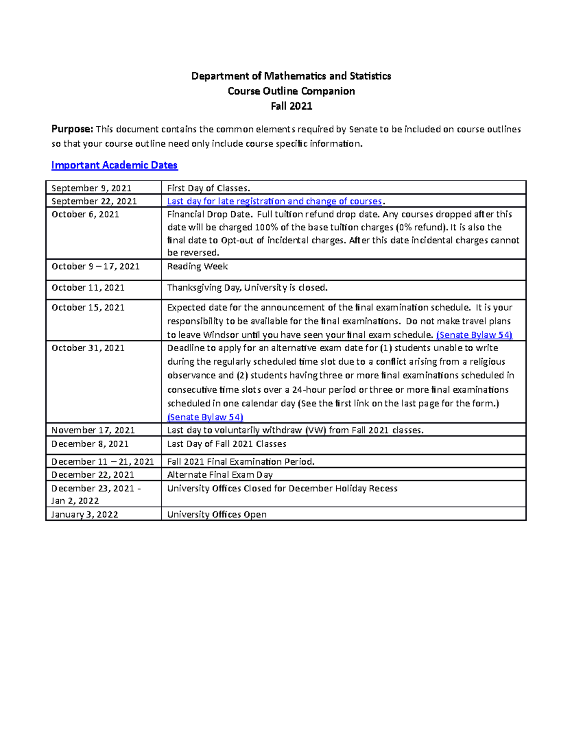 Fall 2021 Course Outline Companion for Math Stats - Department of ...