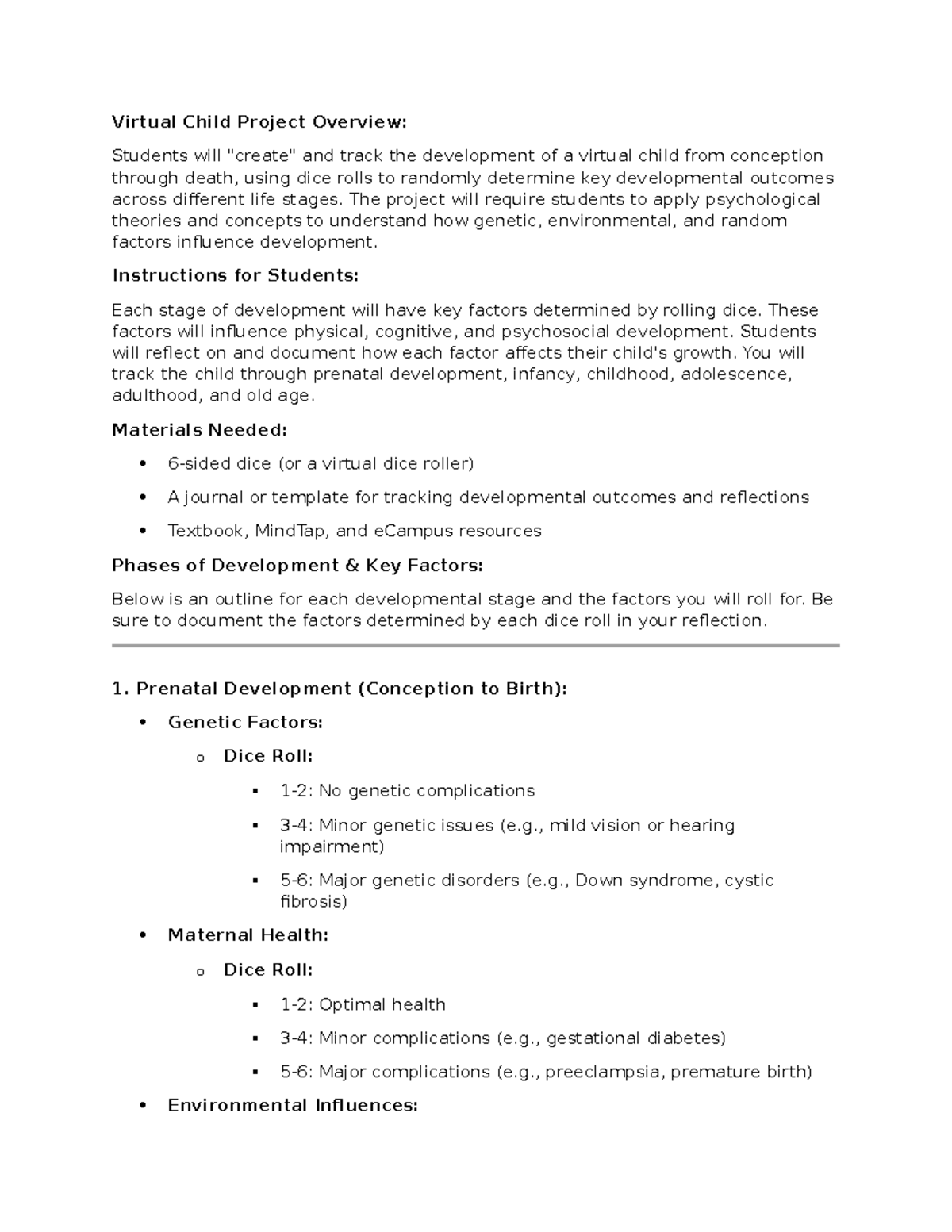 Virtual Child Project Overview: Development Tracking & Reflections ...