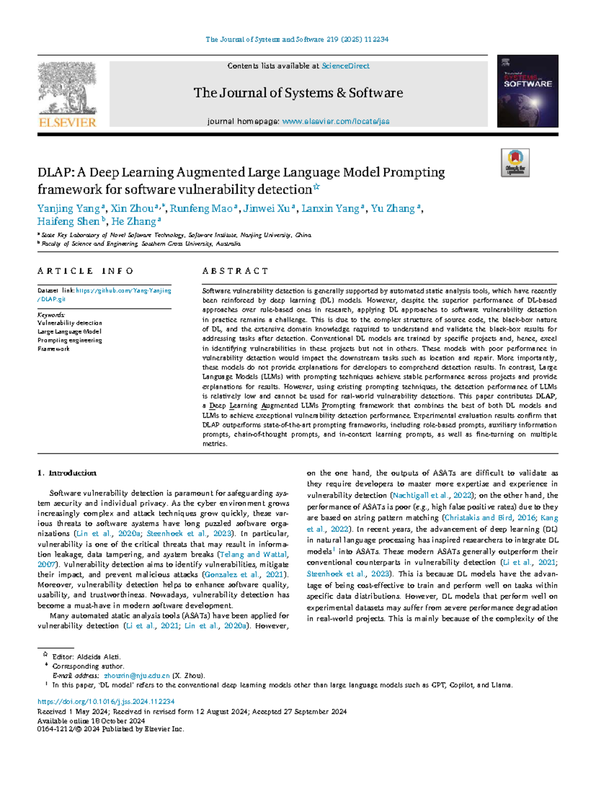 DLAP: A Deep Learning Augmented LLM Framework for Vulnerability ...