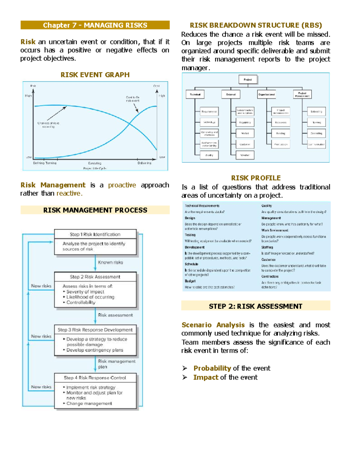 Chapter 7. manging risk docx - Chapter 7 - MANAGING RISKS Risk an ...