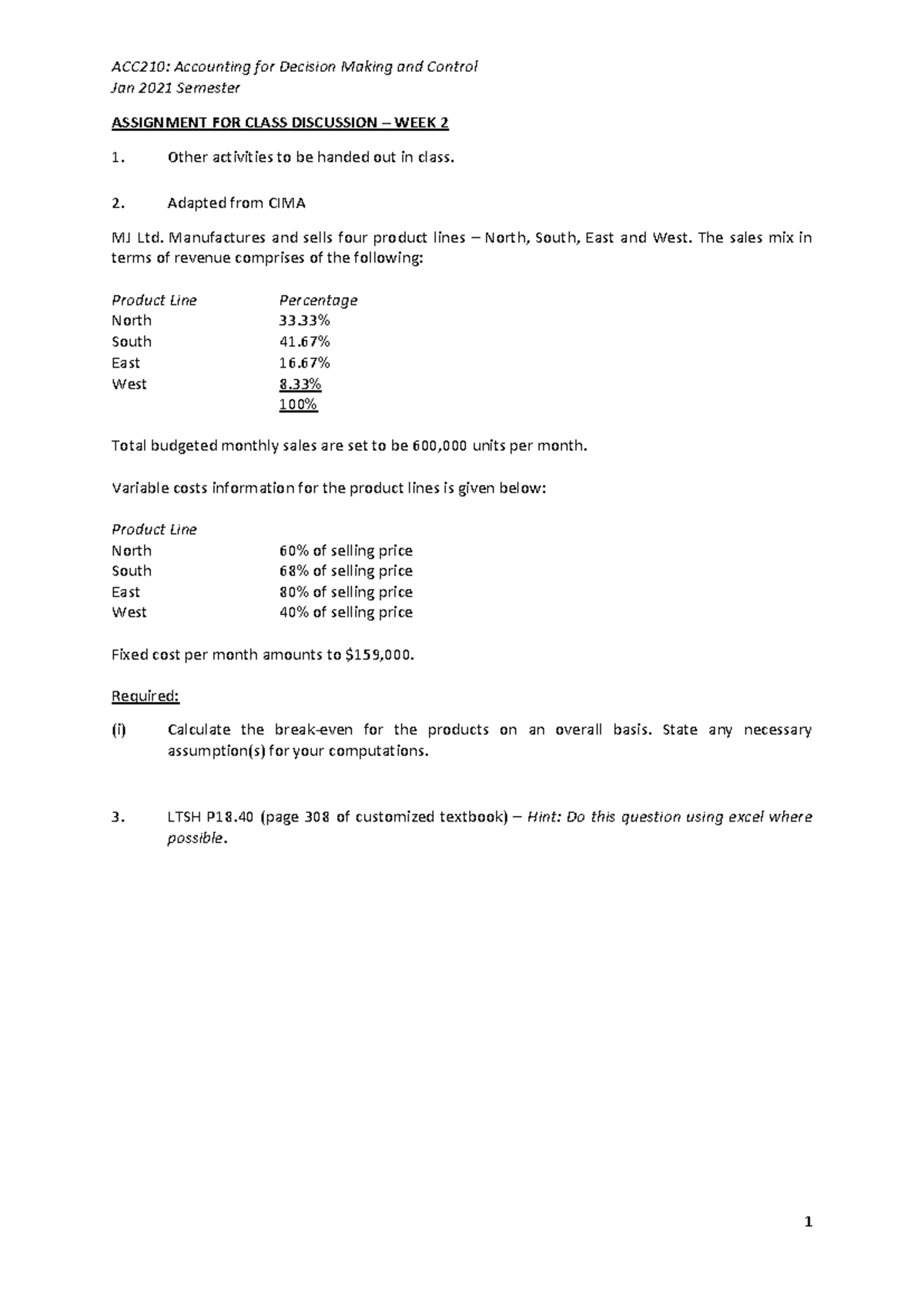 ACC210 Assigned Qns Wk2 - ACC210: Accounting for Decision Making and ...
