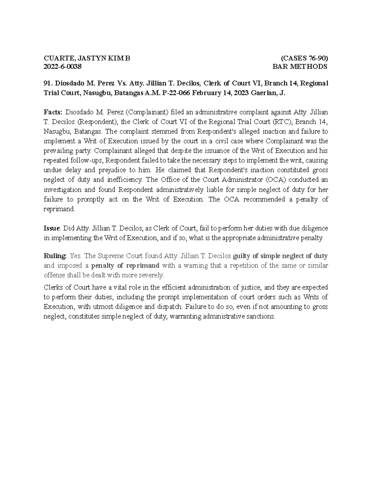 Batch 7 Case Digests: Administrative and Criminal Law Rulings - Studocu