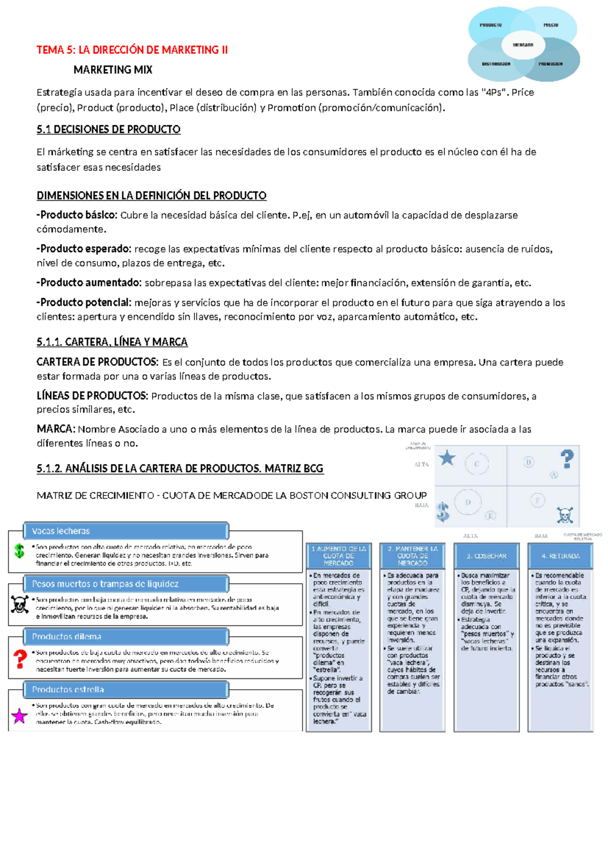 TEMA 5: Estrategias de Marketing Mix y Decisiones de Producto y Precio ...