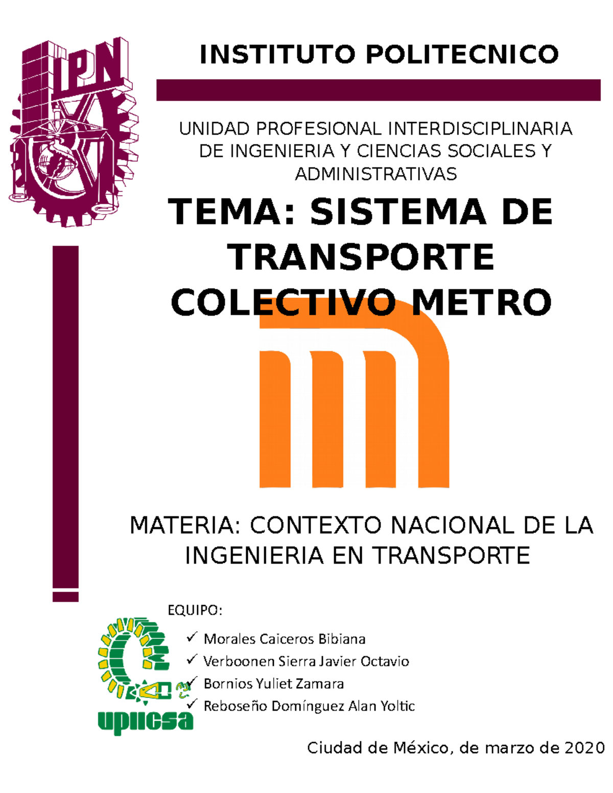 Sistema de Transporte Colectivo Metro - Logística Y Transporte - IPN ...