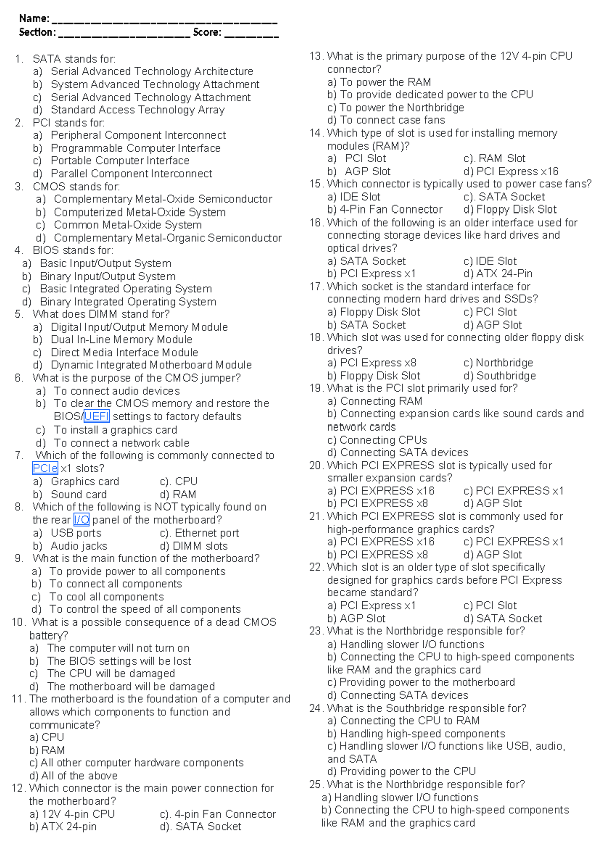 Quiz 1 - ICT Students: Key Terms and Concepts - Studocu
