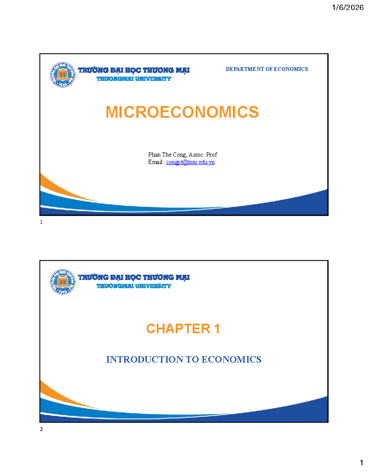 ECON 101: Chapter 1 - Introduction to Microeconomics - Studocu