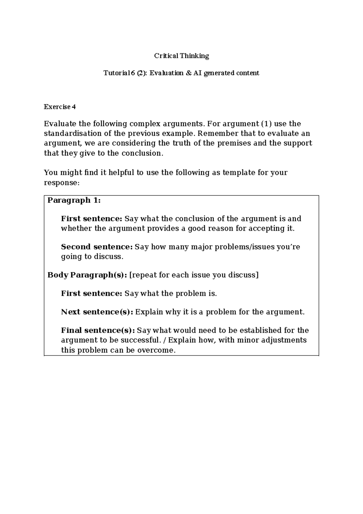 Critical Thinking Tutorial 6(2): Evaluating AI-Generated Arguments ...