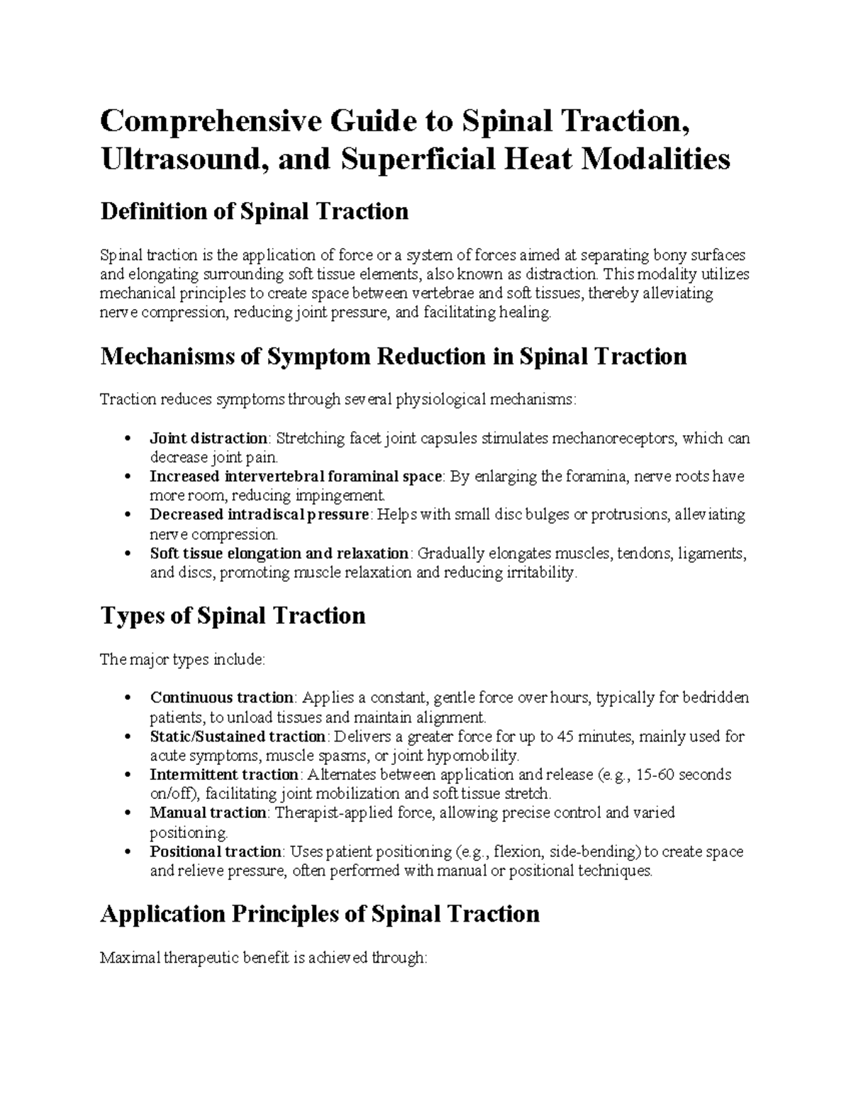 Comprehensive Guide to Spinal Traction, Ultrasound & Heat Modalities ...
