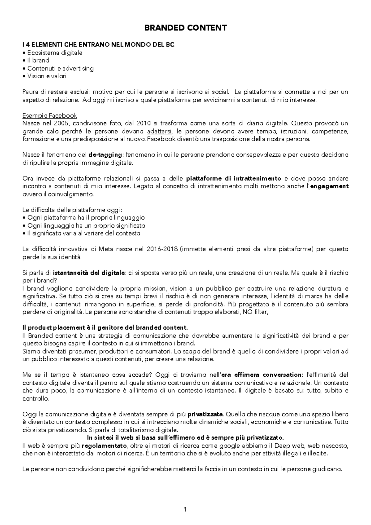 Esplorando il Branded Content: Strategie e Approcci nella Comunicazione Digitale - Document Preview