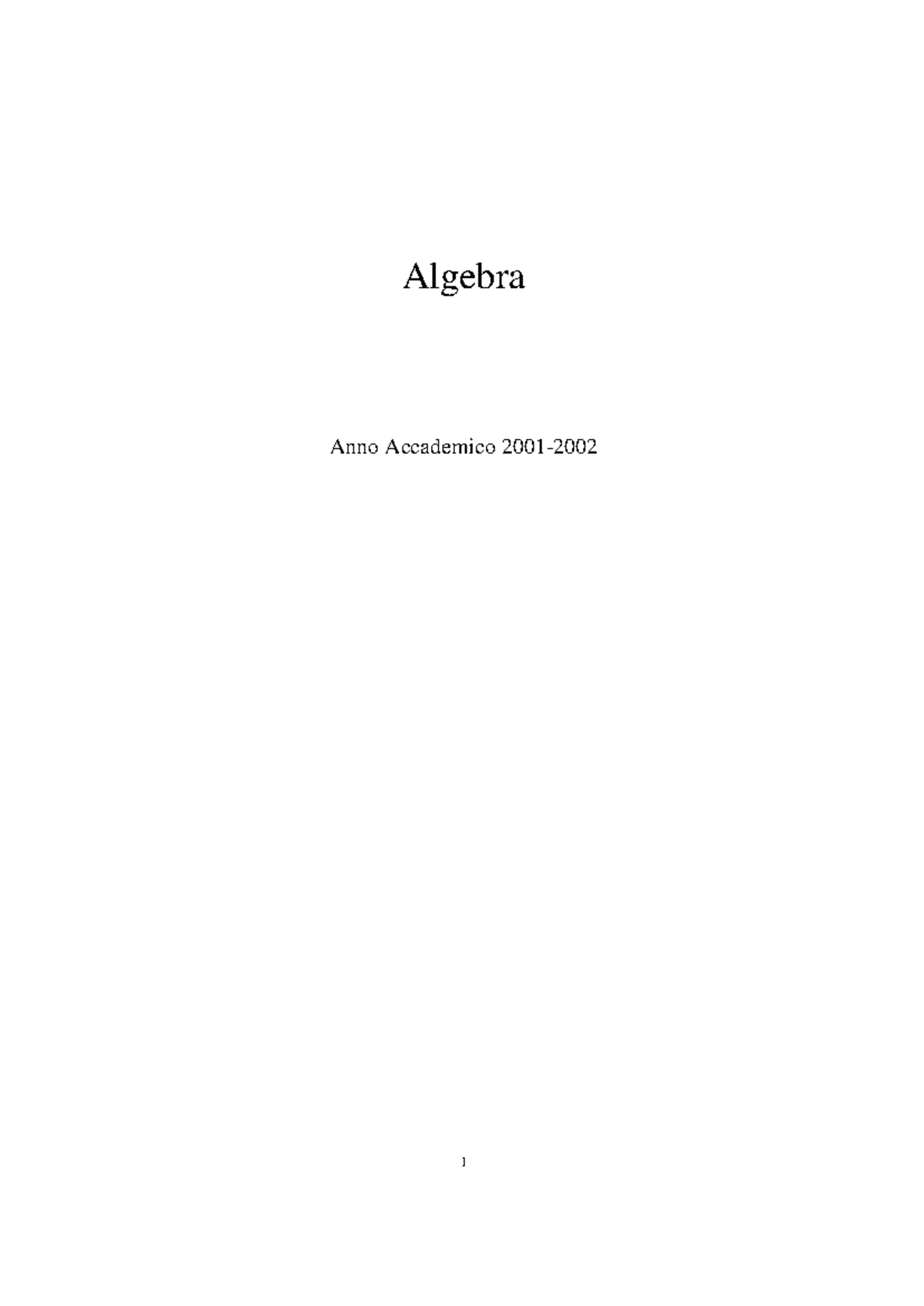 **Algebra: Appunti Corso R. Schoof - Università di Roma Tor Vergata ...
