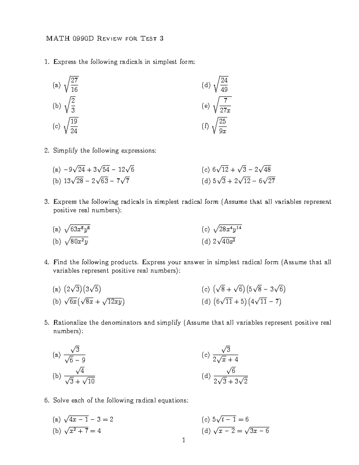 MATH 0990D Test 3 Comprehensive Review Guide - Studocu