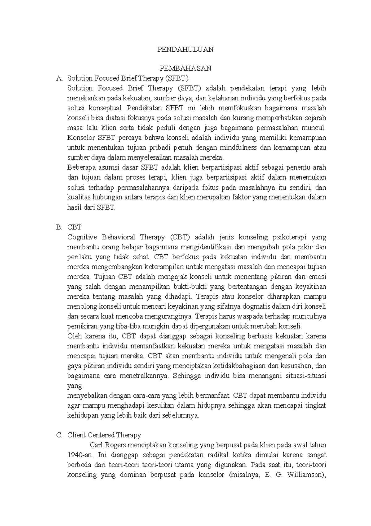 Pendekatan Konseling Berbasis Kekuatan: Teori SFBT, CBT, dan Terapi ...