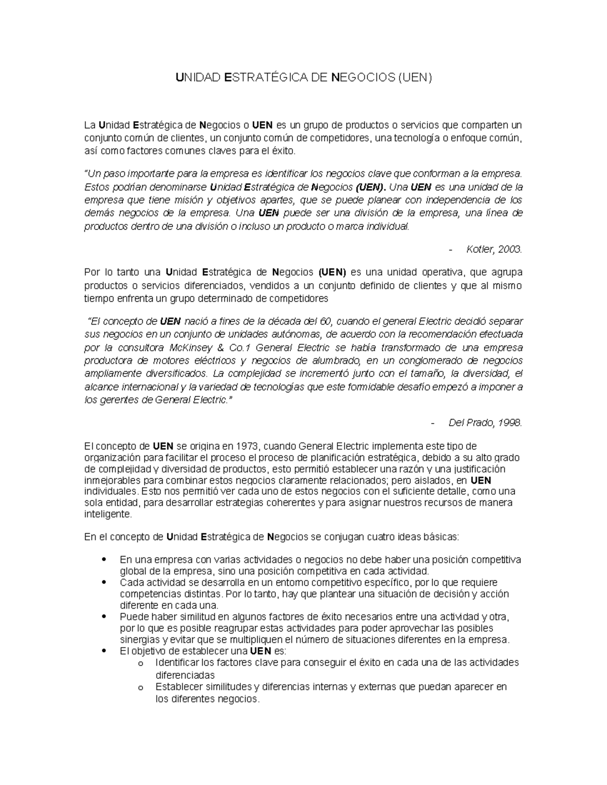 Unidad Estratégica de Negocios (UEN): Conceptos Clave y Estrategia ...
