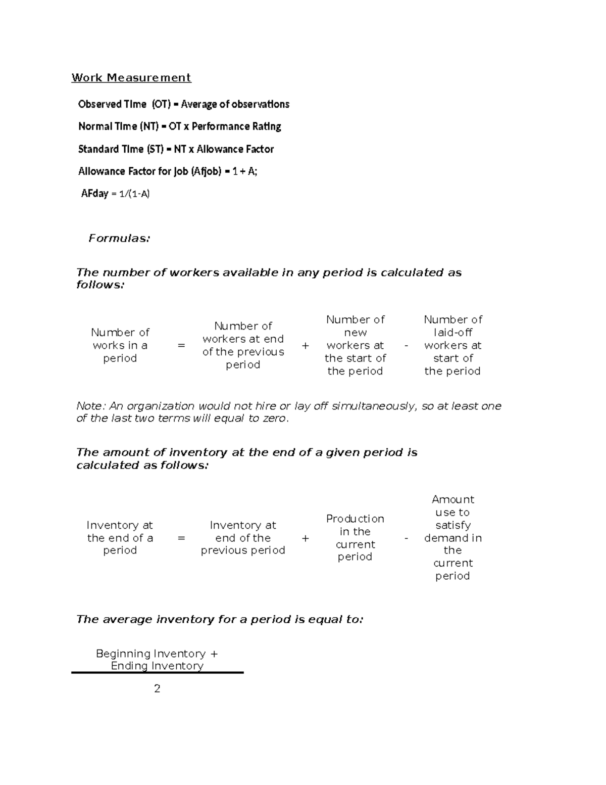 Work Measurement: Observed Time, Normal Time, and Standard Time ...