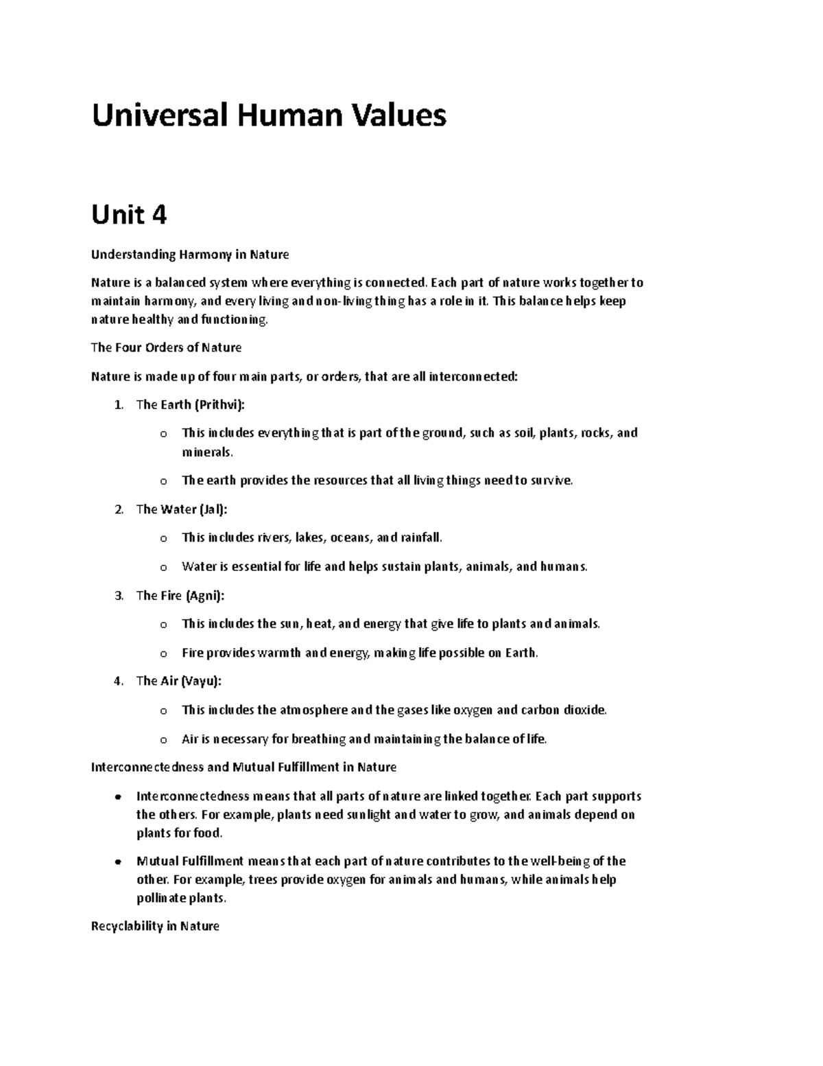 Universal Human Values Unit 4 & 5: Understanding Harmony and Ethics ...