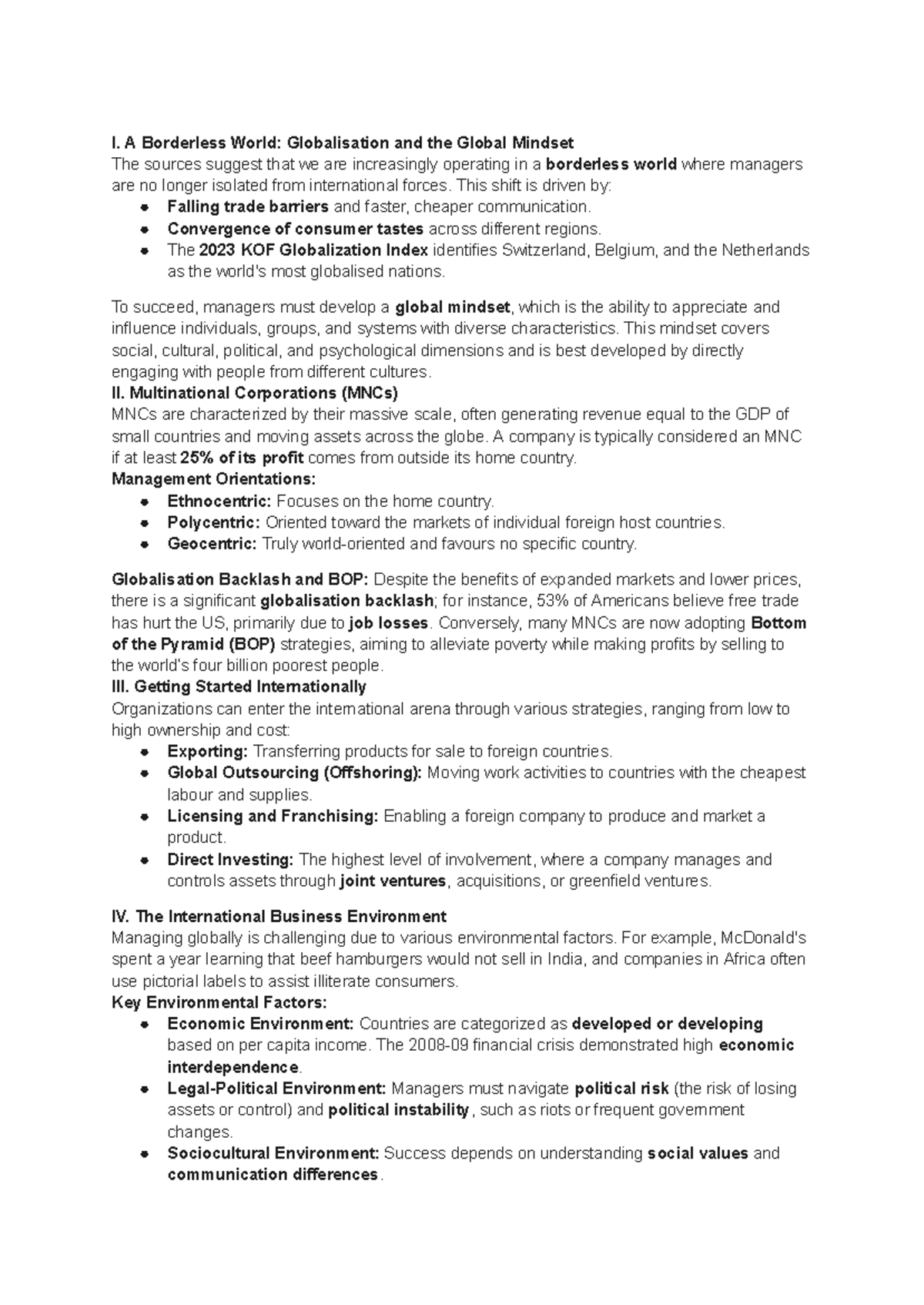 Globalization and Management Strategies: Chapter 5 Insights - Studocu