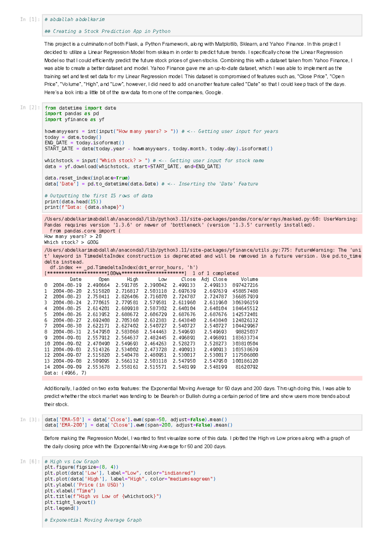 Creating a Stock Prediction App in Python: A Project Overview - Studocu