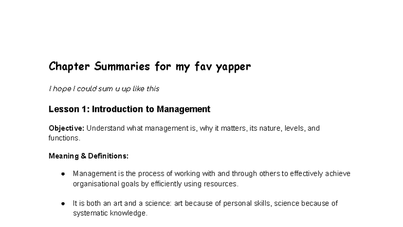 Chapter Summaries for MPA: Introduction to Management and Key Theories ...