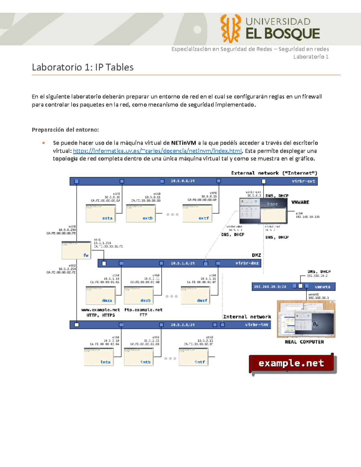 Laboratorio 1: Configuración de Reglas en Firewall con IPTables - Studocu